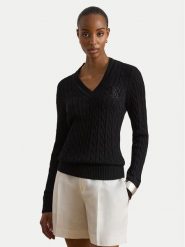 LAUREN RALPH LAUREN Sweter Meren 200888795004 Czarny Regular Fit. Czarne swetry nierozpinane damskie Lauren Ralph Lauren, xxl, bez wzorów, z wiskozy, bez kołnierzyka, bez ramiączek. Za 949.99 zł.