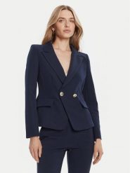 Rinascimento Marynarka CFC0126221003 Granatowy Slim Fit. Niebieskie marynarki i żakiety damskie Rinascimento, bez wzorów, z syntetyku, bez kołnierzyka, bez ramiączek. Za 579.99 zł.