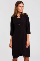 Sukienka marynarka elegancka żakietowa asymetryczna midi czarna. Czarne marynarki i żakiety damskie Stylove, do pracy, xl, bez wzorów, biznesowe, z asymetrycznym kołnierzem, bez ramiączek, midi, asymetryczne. Za 329.00 zł.