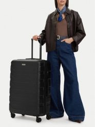 GINO ROSSI Walizka duża CEO-GIN-L-001-05-BLACK3 Czarny. Czarne walizki męskie Gino Rossi, bez wzorów, z tworzywa sztucznego, duże. Za 299.99 zł.