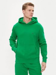 Tommy Hilfiger Bluza Flag Logo MW0MW34266 Zielony Regular Fit. Zielone bluzy męskie Tommy Hilfiger, m, bez wzorów, z bawełny, bez ramiączek, bez kaptura. Za 469.99 zł.