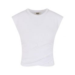 Krótkie topy damskie Urban Classics Wrapped. Białe topy damskie Urban Classics, bez wzorów, eleganckie, bez kołnierzyka, bez ramiączek. Za 168.00 zł.