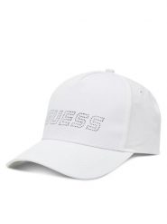 Guess Czapka z daszkiem V5GZ01 WO08O Biały. Białe czapki damskie Guess, z aplikacjami, z bawełny. Za 79.99 zł.
