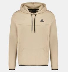 Bluza z kapturem Le Coq Sportif Tech SP N°1. Brązowe bluzy damskie le coq sportif, na lato, m, bez wzorów, z dresówki, eleganckie, bez ramiączek, z kapturem. Za 351.70 zł.