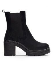 Lasocki Botki WI16-24474-01 Czarny. Czarne botki damskie Lasocki, bez wzorów, z materiału, bez obcasa, na słupku, bez zapięcia. Za 269.99 zł.