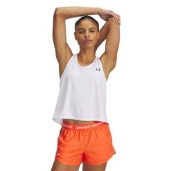 Damski tank top Under Armour Tech Swing. Białe topy damskie Under Armour, bez wzorów, sportowe, bez kołnierzyka, bez ramiączek. Za 179.50 zł.