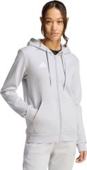 Adidas Bluza damska adidas Entrada 26 Full Zip Hoodie szara KF5936 XS. Szare bluzy damskie Adidas, xs, bez wzorów, bez ramiączek, bez kaptura. Za 154.35 zł.
