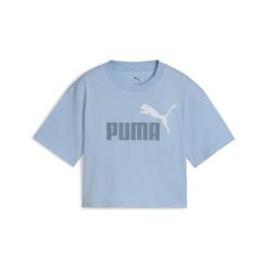 Młodzieżowa krótka koszulka Essentials 2 Colour z logo PUMA No. 1 PUMA. Niebieskia bluzki damskie Puma, l, bez wzorów, z gumy, młodzieżowe, bez kołnierzyka, bez ramiączek. Za 79.00 zł.