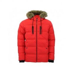Kurtka puchowa wodoodporna Peak Mountain Canory. Czerwone kurtki męskie Peak Mountain, xl, bez wzorów, z puchu, sportowe, bez kaptura. W wyprzedaży za 258.50 zł.