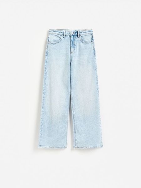 Jeansy regular comfort - niebieski. Niebieskie jeansy damskie Reserved, bez wzorów, z bawełny. Za 139.99 zł.