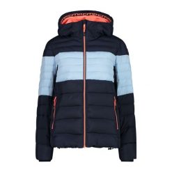 Kurtka puchowa damska CMP 32Z4176. Niebieskie kurtki sportowe damskie CMP, xs, bez wzorów, z puchu, bez ramiączek, bez kaptura, trekkingowe. Za 329.99 zł.