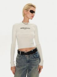 Miss Sixty Sweter 6L4RJ4340000 Écru Slim Fit. Swetry nierozpinane damskie Miss Sixty, l, bez wzorów, z jedwabiu, bez kołnierzyka, bez ramiączek. Za 679.99 zł.
