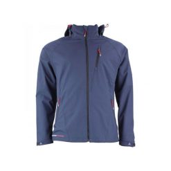 Kurtka Peak Mountain Softshell. Niebieskie kurtki męskie Peak Mountain, m, bez wzorów, z poliesteru, klasyczne, bez kaptura. Za 289.00 zł.