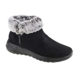 Buty do chodzenia damskie Skechers ON The GO Joy Savvy. Czarne obuwie trekkingowe damskie Skechers, z materiału, za kostkę, bez zapięcia. Za 299.99 zł.