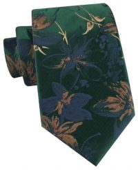 Męski Krawat - Zielony w Duże Kwiaty - Alties. Zielone krawaty i muchy Alties, bez wzorów, z tkaniny, eleganckie. Za 55.00 zł.