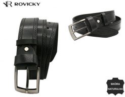 Pasek skórzany Rovicky R-PI-02 czarny. Czarne paski męskie ROVICKY, ze skóry, klasyczne. Za 61.99 zł.