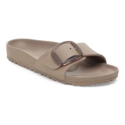 Męskie sandały Birkenstock Madrid Big Buckle EVA brązowe 1030479. Brązowe sandały męskie Birkenstock, na lato, bez wzorów, z materiału, klasyczne, bez zapięcia. Za 209.00 zł.