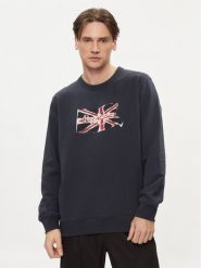 Pepe Jeans Bluza Ruwan PM582669 Granatowy Regular Fit. Niebieskie bluzy męskie Pepe Jeans, l, bez wzorów, z bawełny, bez ramiączek, bez kaptura. Za 259.99 zł.