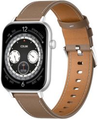 Smartwatch Colmi SMARTWATCH COLMI C28 SREBRNY + BRĄZOWY SKÓRZANY PASEK. Brązowe zegarki smartwatch Colmi, bez wzorów. Za 186.99 zł.