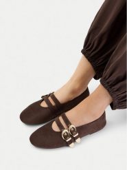DeeZee Baleriny CEO-HY82405-1 Brązowy. Brązowe balerinki damskie DeeZee, bez wzorów, z materiału, bez obcasa, bez zapięcia. Za 129.99 zł.