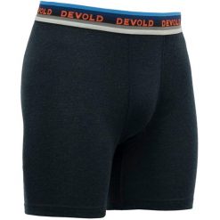 Bokserki termoaktywne Devold Lauparen Merino 190 Boxer. Niebieskie bokserki męskie Devold, bez wzorów, z dzianiny. Za 214.49 zł.
