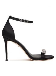 Marciano Guess Sandały 6RGZ29 7424A Czarny. Czarne sandały damskie Marciano Guess, z aplikacjami, ze skóry, bez obcasa, na szpilce, bez zapięcia. Za 989.99 zł.