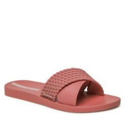 Klapki Ipanema. Czerwone klapki damskie Ipanema, bez wzorów, bez obcasa, bez zapięcia. Za 69.99 zł.
