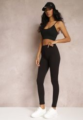 Czarne Legginsy z Gumką w Talii z Długimi Nogawkami Caleta. Czarne legginsy damskie Renee, bez wzorów, z jeansu. Za 19.99 zł.