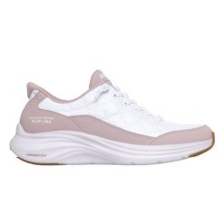 Sneakersy damskie Skechers Slip-ins Cozy Fit. Białe obuwie sportowe damskie Skechers, bez wzorów, bez zapięcia. Za 399.99 zł.
