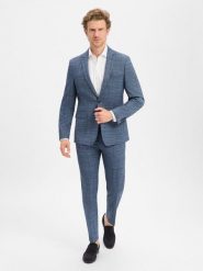 Andrew James Męski garnitur - Steven/Mitch Mężczyźni Modern Fit niebieski, 54. Niebieskie garnitury męskie Andrew James, m, bez wzorów, z syntetyku, eleganckie. Za 799.95 zł.