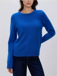 Wełniany sweter - niebieski. Niebieskie swetry nierozpinane damskie Reserved, l, bez wzorów, z dzianiny, bez kołnierzyka, bez ramiączek. Za 199.99 zł.