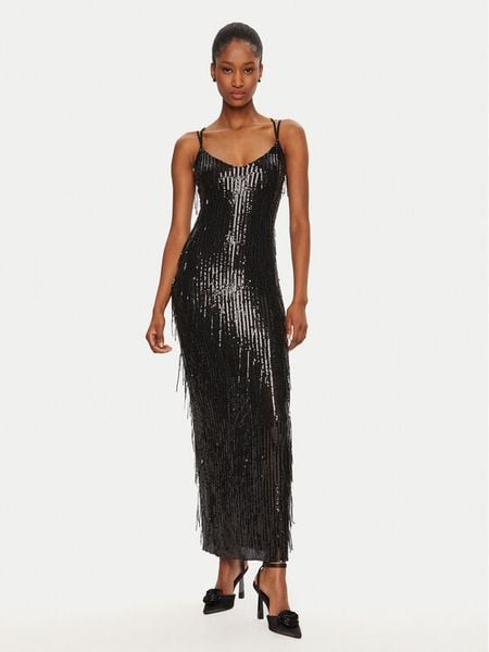 Rinascimento Sukienka wieczorowa CFC0121687003 Czarny Regular Fit. Czarne sukienki damskie Rinascimento, l, bez wzorów, z syntetyku, wizytowe, bez kołnierzyka, bez ramiączek. Za 589.99 zł.