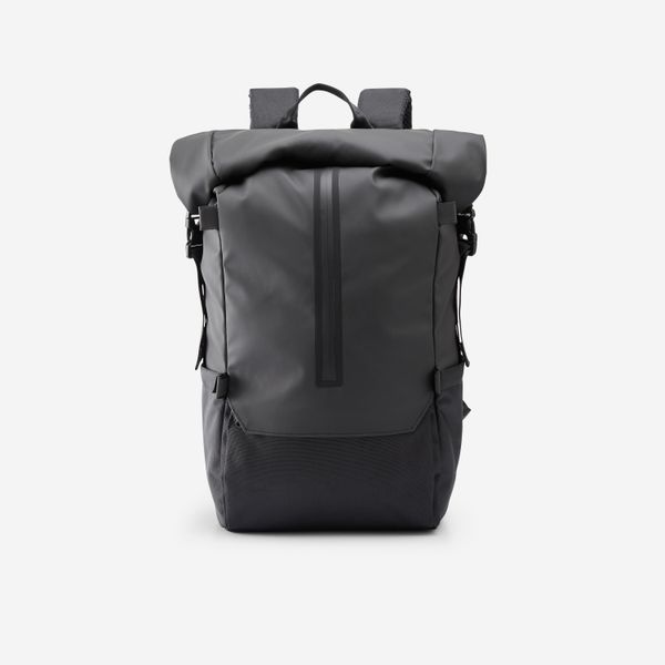 Second Life - Plecak rolltop 29 litrów - Stan Doskonały. Czarne plecaki męskie Decathlon, bez wzorów, z materiału. Za 186.99 zł.