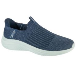 Buty sportowe Sneakersy damskie, Slip-Ins: Ultra Flex 3.0 - Nezzo. Niebieskie obuwie sportowe damskie Skechers, bez wzorów, bez zapięcia, trekkingowe. Za 379.99 zł.