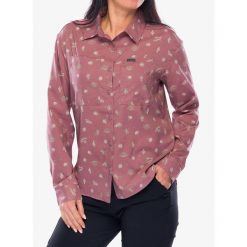 Koszula podróżnicza damska Columbia Silver Ridge Utility Patterned LS Shirt. Czerwone koszule damskie Columbia, bez wzorów, sportowe, bez kołnierzyka, bez ramiączek. Za 251.99 zł.