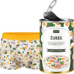 Soxo Męskie Bokserki Żurek w puszce idealny zabawny prezent dla Niego XL. Bokserki męskie Soxo, bez wzorów. Za 65.99 zł.