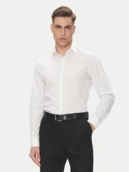 Calvin Klein Koszula Essential LV019EU000 Biały Slim Fit. Białe koszule męskie Calvin Klein, m, bez wzorów, z bawełny, bez kołnierzyka, bez ramiączek. Za 229.99 zł.