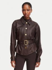 Marciano Guess Kurtka skórzana G6YL02 L0109 Brązowy ciemny Regular Fit. Brązowe kurtki damskie Marciano Guess, l, z aplikacjami, ze skóry, bez kaptura. Za 2,179.00 zł.