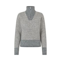 Sweter damski Kingsland Audrey. Szare swetry nierozpinane damskie KINGSLAND, s, bez wzorów, z materiału, eleganckie, bez kołnierzyka, bez ramiączek. Za 573.50 zł.