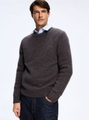 Sweter z dodatkiem wełny z alpaki - ciemnoszary. Szare swetry męskie Reserved, l, bez wzorów, z dzianiny, bez kołnierzyka, bez ramiączek. Za 279.99 zł.