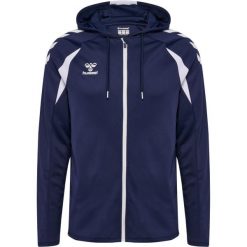 Bluza dresowa z kapturem Hummel Core 2.0. Białe bluzy sportowe męskie Hummel, bez wzorów, z dresówki, z kapturem, na fitness i siłownię. Za 304.00 zł.