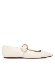 Calvin Klein Baleriny HW0HW03037 Biały. Białe balerinki damskie Calvin Klein, bez wzorów, ze skóry, bez obcasa, bez zapięcia. Za 489.99 zł.