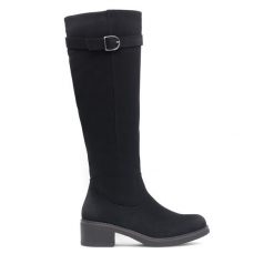 Kozaki Clara Barson. Czarne kozaki damskie Clara Barson, bez wzorów, bez obcasa, na słupku, bez zapięcia. Za 179.99 zł.