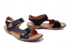 JOSEF SEIBEL 79556 932 101 Rosalie 56 schwarz kombi, sandały damskie. Czarne sandały damskie Josef Seibel, bez wzorów, ze skóry, bez obcasa, bez zapięcia. Za 209.94 zł.