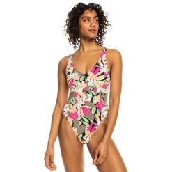 Jednoczęściowy strój kąpielowy PRINTED BEACH CLASSICS Czarny Kobiety. Czarne stroje kąpielowe damskie Roxy, s, bez wzorów, z elastanu. W wyprzedaży za 272.10 zł.