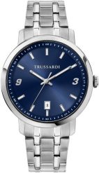 Zegarek Trussardi TRUSSARDI R2453147010 zegarek męski szary 41 mm. Szare zegarki męskie TRUSSARDI, bez wzorów. Za 303.81 zł.
