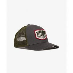 Damska czapka typu trucker Superdry Mesh. Niebieskie czapki damskie Superdry, bez wzorów, z meshu, eleganckie. Za 175.05 zł.