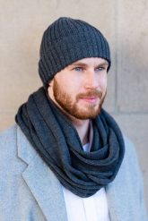 Komin męski szary PAOLO PERUZZI D-09-GR. Szare szaliki męskie Paolo Peruzzi, bez wzorów, z materiału. Za 79.99 zł.