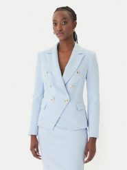 Rinascimento Marynarka CFC0128639003 Błękitny Regular Fit. Niebieskie marynarki i żakiety damskie Rinascimento, bez wzorów, z syntetyku, bez kołnierzyka, bez ramiączek. Za 789.99 zł.