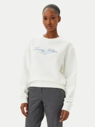Tommy Hilfiger Bluza WW0WW45430 Écru Regular Fit. Bluzy damskie Tommy Hilfiger, m, bez wzorów, z bawełny, bez ramiączek, bez kaptura. Za 399.99 zł.